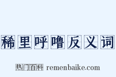 稀里呼噜反义词是什么意思的图片